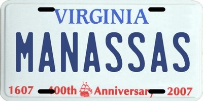 Civil War Battle of Manassas Virginia Aluminum License Plate