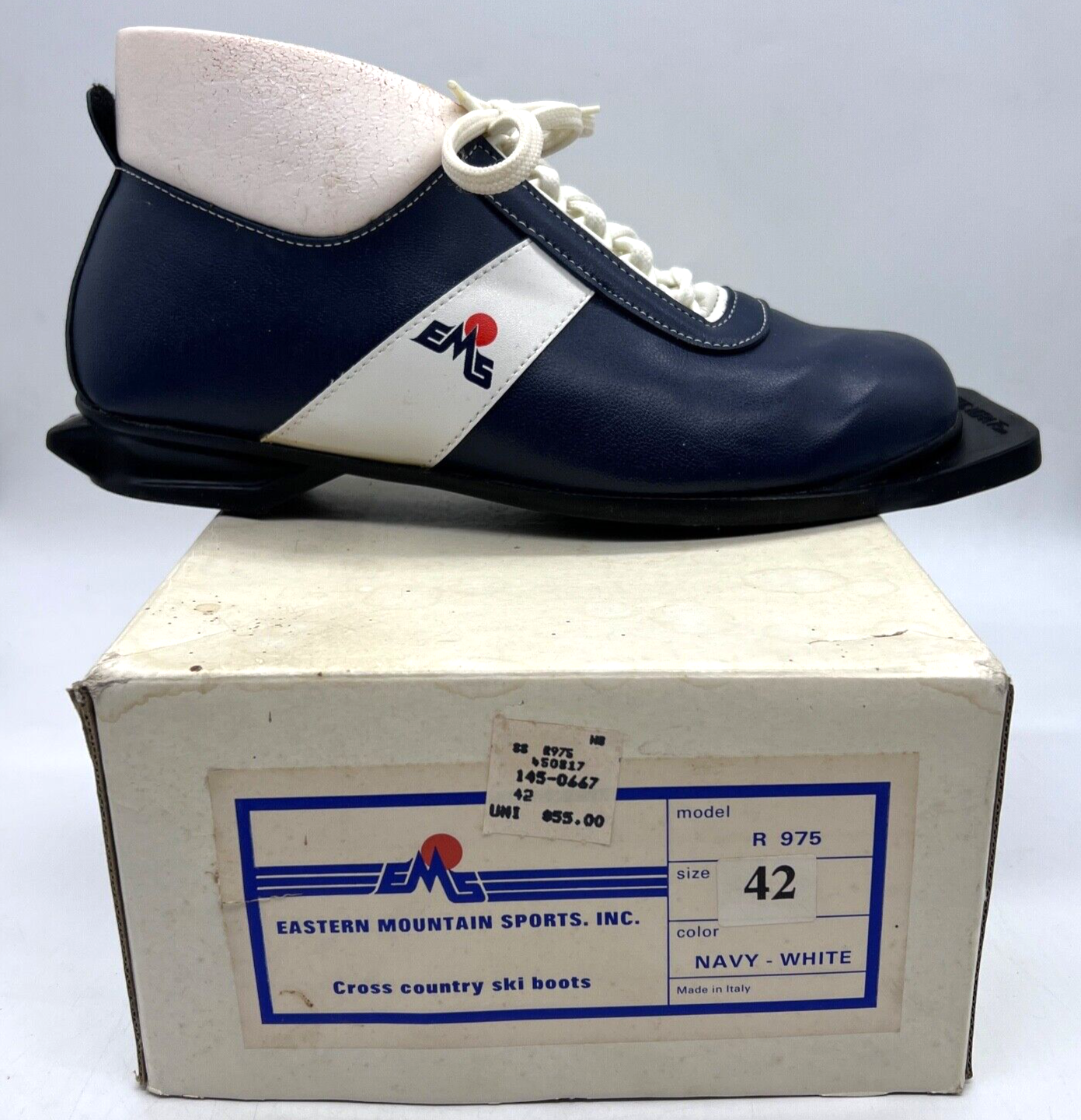 SALOMON Stivali da sci vintage EMS Polaris Davos da uomo EU 42 nordici 75 mm scatola