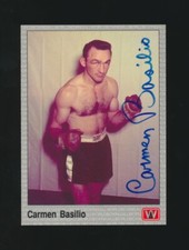 1991 All World (AW) Boxing -#49 CARMEN BASILIO *Autographed* d.2012