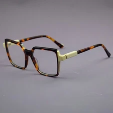 Retro Fashion Square Eyeglasses Frames Full Rim Thick Recessed Mens Women