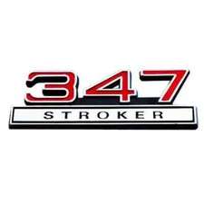347 347ci 5.7 Liter Stroker Engine Emblem Badge Logo Chrome Red Trim - 4 Long