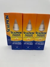 Scalpicin Maximum Strength with Aloe 1.5 fl oz. (44 ml) Lot of 3 Exp 05/26
