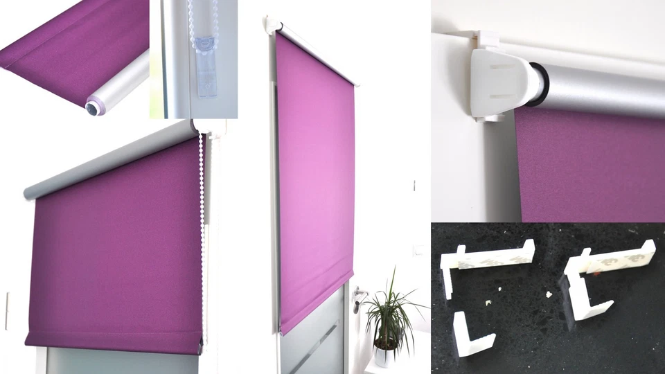 Verdunkelungsrollo Klemmfix Thermo Rollo Verdunklungsrollo Seitenzug Klemmrollo - Bild 2 von 4