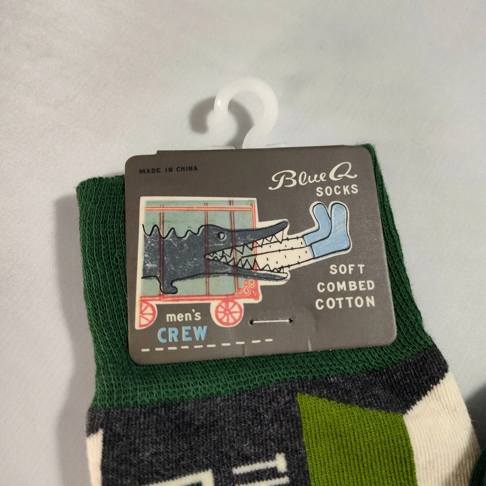 Calcetines para hombre Blue Q This Meeting is Bull verde gris algodón nuevos con etiquetas Foto 3 de 4