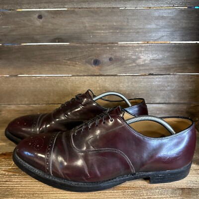 Mens Johnston & Murphy Cap Toe Burgundy Leather Dress Shoes  display picture 3