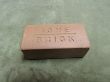 Vintage Mini ACME Brick Advertising Souvenir Paperweight Tan Color w//Green Felt