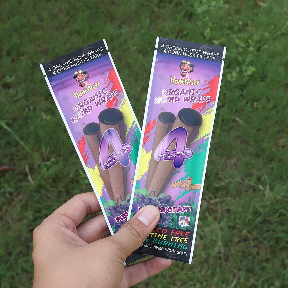 Honeypuff 10Pk Organic Cigar Wraps with Corn Husk Filter Tips 40 Wraps