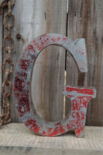 MEDIUM VINTAGE STYLE 3D RED G SHOP SIGN LETTER TIN WALL ART LETTER FONT 8 INCH