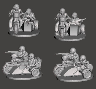 Gaslands Refueled Wasteland Bad Cops Biker & Side cars Crew Dark Future 20mm
