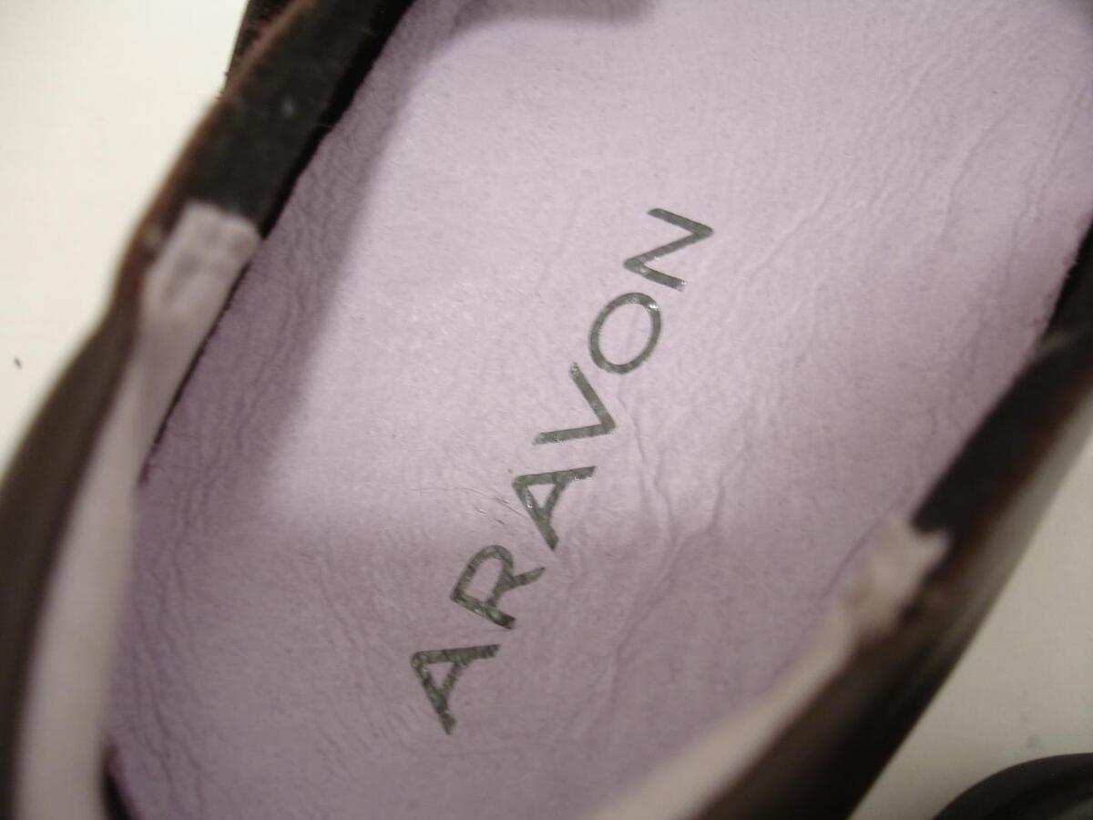 Women's 9 D W Wide Aravon Abbey Brown Leather Mary Jane Women's 9 D W Wide Aravon Abbey Brown Leather Mary Jane