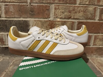 New 10 Adidas Originals Sporty & Rich Samba OG White Bold Gold