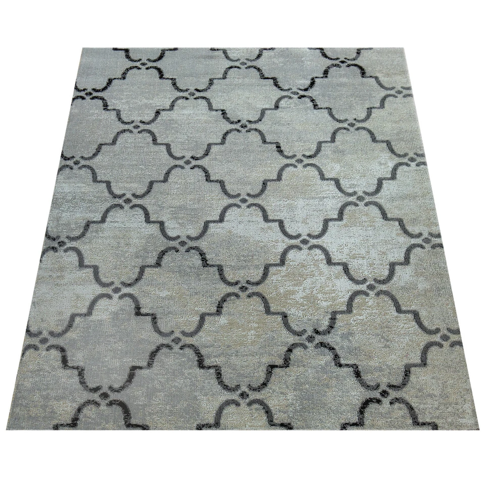 Tapis Intérieur Et Extérieur Motif Marocain Gris - Photo 4/4