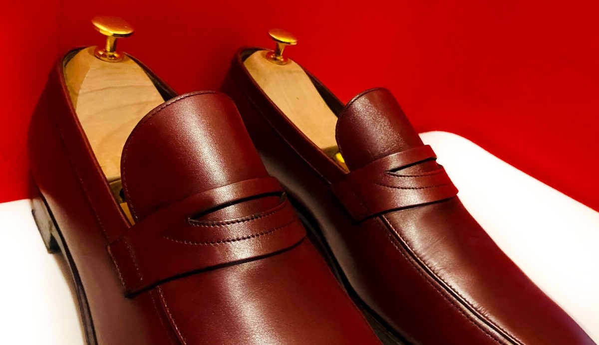 $849.00 !!FERRAGAMO LUXURY MEN BURGUNDY LEATHER PENNY 