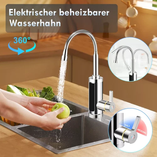Durchlauferhitzer Warmwasserbereiter Warmwasser Armatur Edelstahl Wasserhahn DHL - Bild 18 von 22