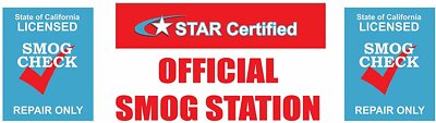 Star Certified 3x10 Foot Feet Smog Check Repair Only Vinyl Banner,...