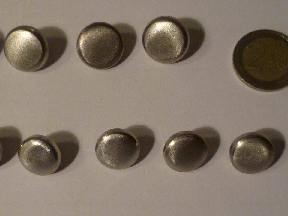 BOTTONI METALLO SET GIACCA 2 MISURE COLOR ARGENTO SATINATO 1,5 - 1,8 CM VINTAGE - Immagine 2 di 4