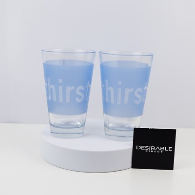 2er Set blaue Cerv Gläser mit Durstmuster Retro Tumbler Style gebraucht