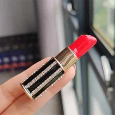 Simple Colorful Enamel Lipstick Brooch Women Clothing Accessories Pins Jewelry