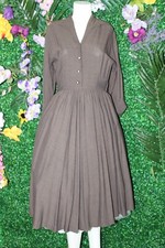 Vintage 50s Kay Windsor Petite Brown Dress New With Tags Excellent Condition