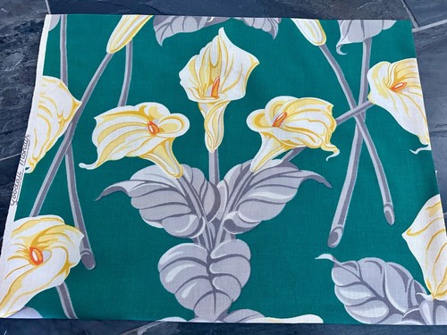 Tissu vintage art déco années 1930 Goodall MOHAIR Chartreuse Cala Lily époque écorce - Photo 9 sur 13