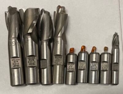 Weldon HSS Machinist End Mills USA, 5/8 , 1/2  & 3/8  Shanks