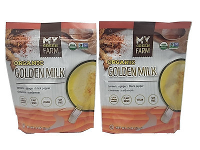 2 Pack My Green Farm Organic Golden Milk Powder Superfood Vegan 6 oz BB: 03/2026