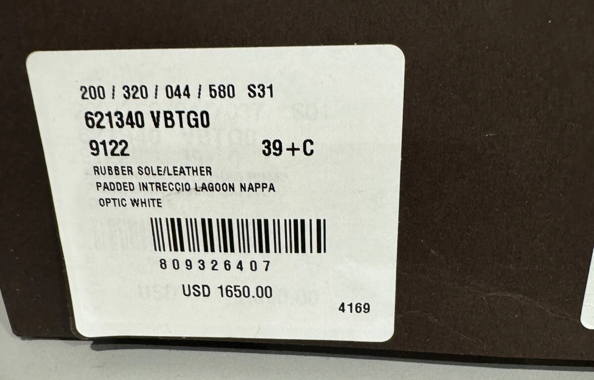 Scarpe sandali Bottega Veneta imbottiti pelle bianca intrecciata misura Eur 39 5 nuovi con scatola