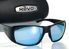 NEW REVO DUNE Matte Black POLARIZED Blue Water Lens Sunglass RE 1202 01 BL