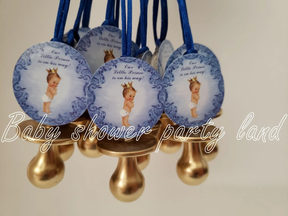 Royal Prince | Baby Shower Decoration | 12 Pacifier Necklace | Color Gold | Boy - Image 4 of 4