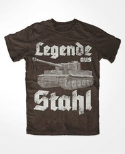 Tiger Panzer Legende aus Stahl T-Shirt BRAUN  Panzertruppe Königstiger BW