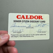 Vintage CALDOR Department Store Senior Citizen Discount Card - Defunct c.1980s