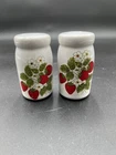 McCoy Strawberry Pattern Country Salt And Pepper Shakers
