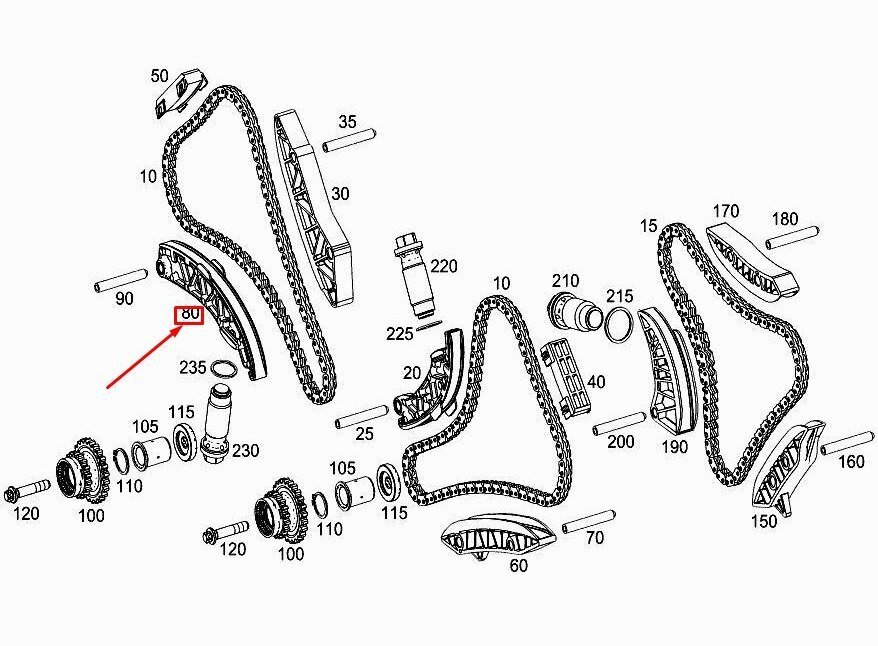 Rail de tension de chaîne moteur MERCEDES-BENZ E W213 A1770504401