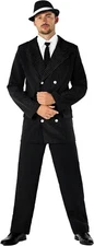 Mens 20s Gangster Costume Adult 1920 Pinstripe Mafia Mob Suit Halloween M L XL