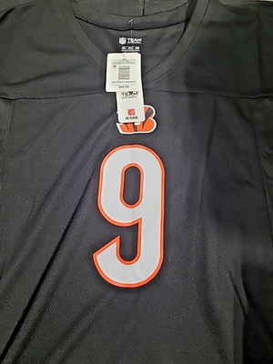 NFL Cincinnati Bengals Joe Burrow #9 Jersey XL Black Orange *507