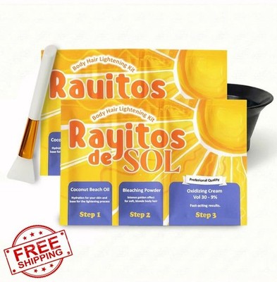 Rayitos de sol Body Hair Bleach Kit Vol 30 2 Pack Kit