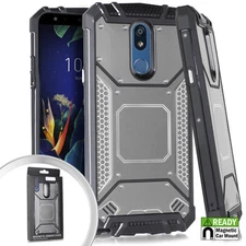 Emax Screw Metal Jacket Hybrid Case for LG K40 - Gray/Black