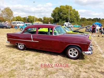 FOTO 1955 CHEVROLET 210 2-TÜRER LIMOUSINE REG.996UXC MIT NACHRÜSTUNG 347 CU.IN