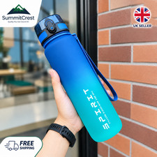 Water Bottle 1L Sports Gym Travel Leakproof BPA-Free Brand New UK