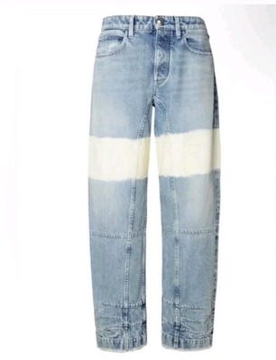 Jil Sander Bleach Stripe Raw Hem Jeans Size 38 Diagonal Cotton Organic Denim