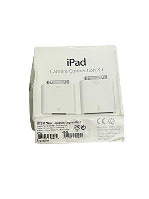 Apple IPad Camera Connection Kit 30-Pin SD Adapter MC531ZM/A White 2-Pack Used