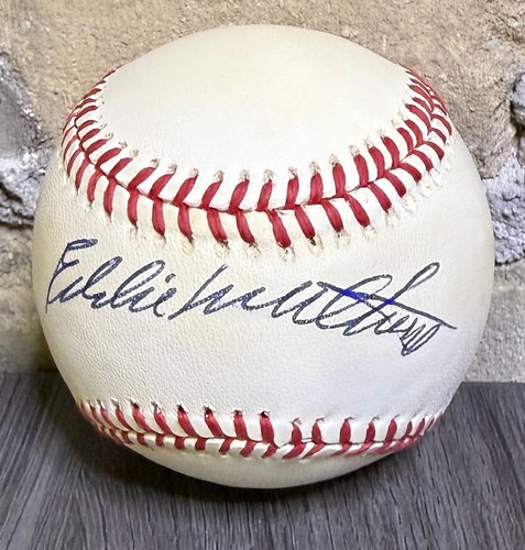 Eddie Matthews Signed Autograph Rawlings Baseball JSA COA - Picture 2 of 4