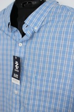 IZOD MULTI-CHECKED PERFORMANCE PLAID BUTTONED DOWN L/S DRESS SHIRT SZ: 3XLT NWT
