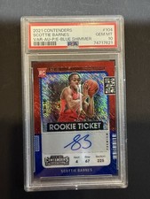 SCOTTIE BARNES 2021-22 Panini Contenders Variant Blue Shimmer Auto /20 PSA 10 
