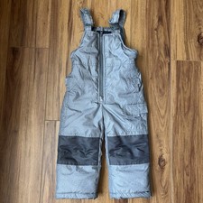 London Fog Gray Snow Snowsuit Bib Overall Ski Pants Size 3T Toddler Excellent