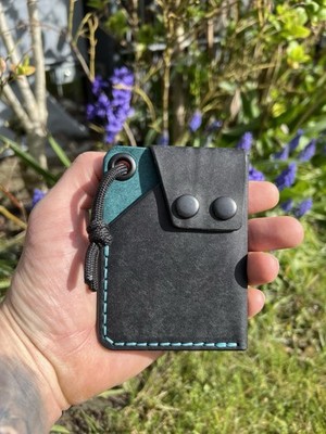Easy Rider Wallet Italienisches Premium Leder Schwarz Oceanblue Handmade Neu