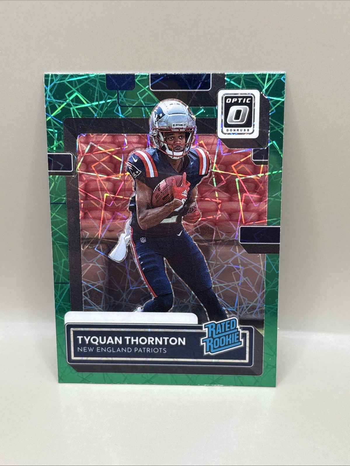 Tyquan Thornton RC 2022 Panini Donruss Rated Optic Preview Green Velocity SP