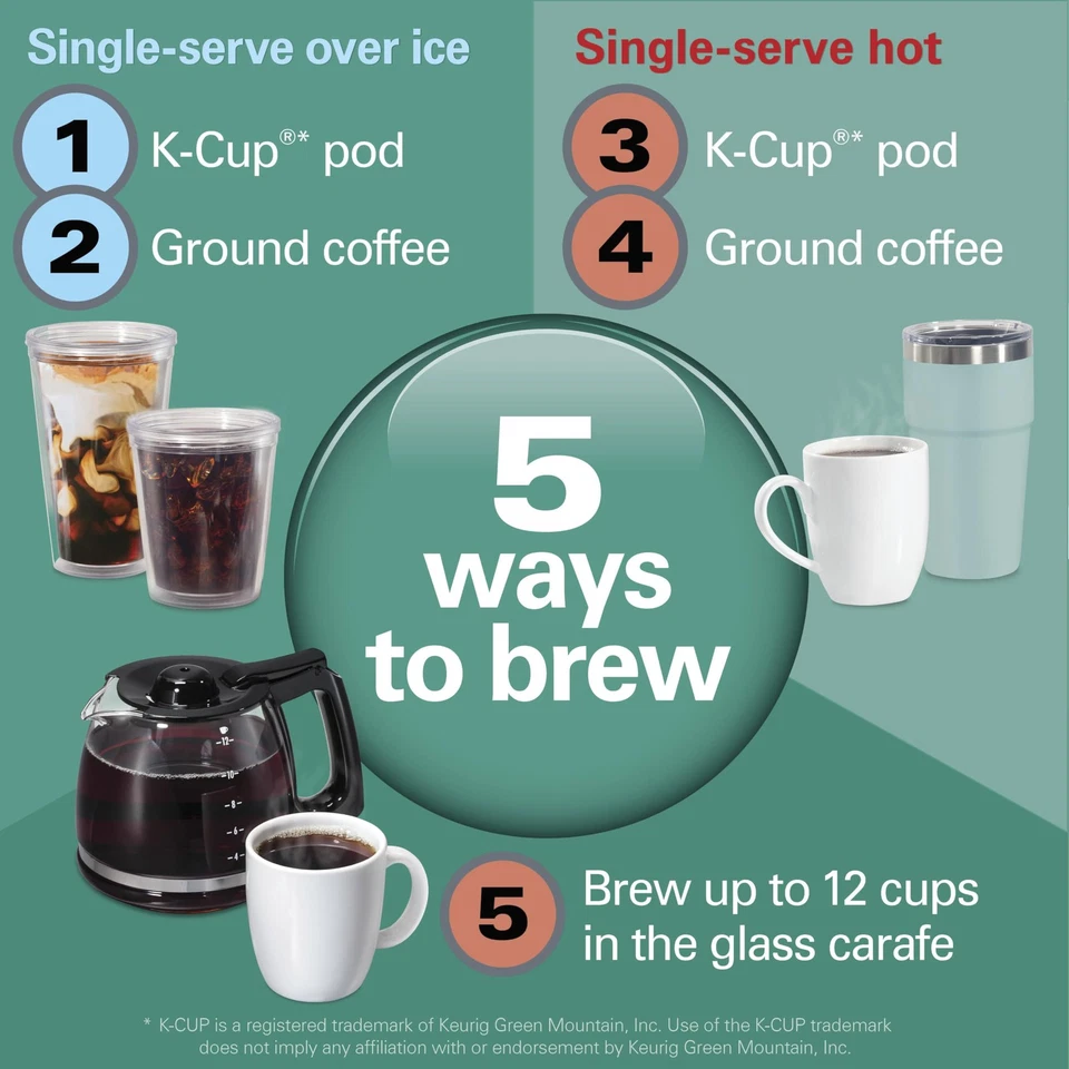 Hamilton Beach FlexBrew Advanced 5-in-1 Programmable 12 Cup Drip and Single S... - Image 3 of 4