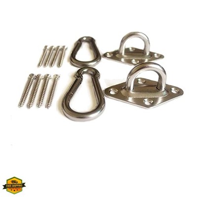 1000 lb Capacity Heavy Duty Hammock Hanging kit Ultra Durable Hooks Carabiner...