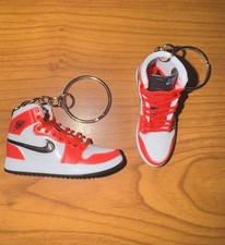 Mini Air Jordan 1 Retro High OG Sneaker Keychain Red White And Black